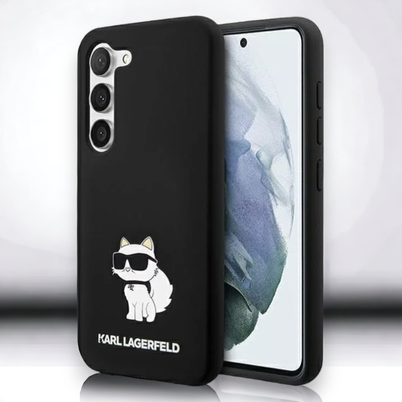 Silikonski ovitek Karl Lagerfeld "Liquid Silicone Choupette" za Samsung Galaxy S23 (KLHCS23SSNCHBCK) – Črna / TPU siliko