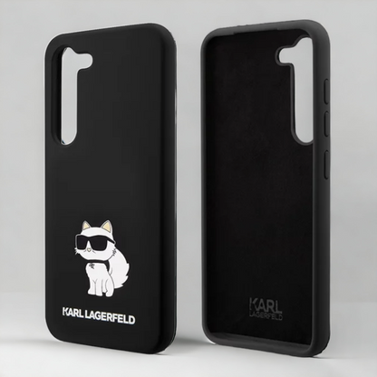 Silikonski ovitek Karl Lagerfeld "Liquid Silicone Choupette" za Samsung Galaxy S23 (KLHCS23SSNCHBCK)