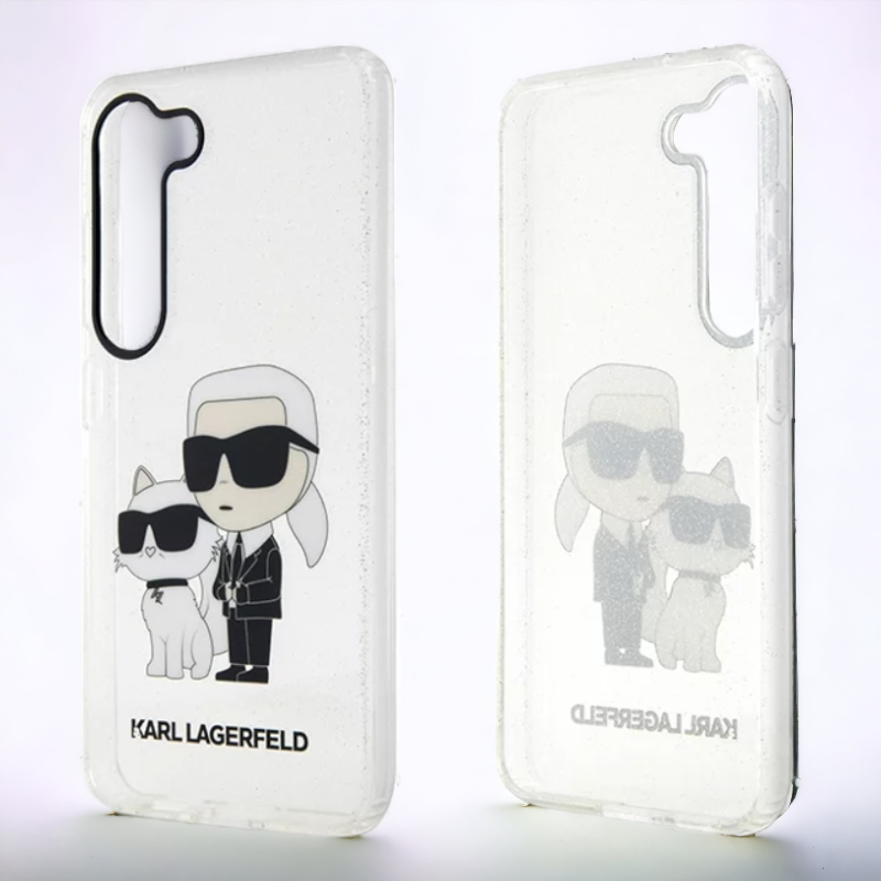 Silikonski ovitek Karl Lagerfeld "Karl & Choupette - glitter" za Samsung Galaxy S23 Plus (KLHCS23MHNKCTGT)