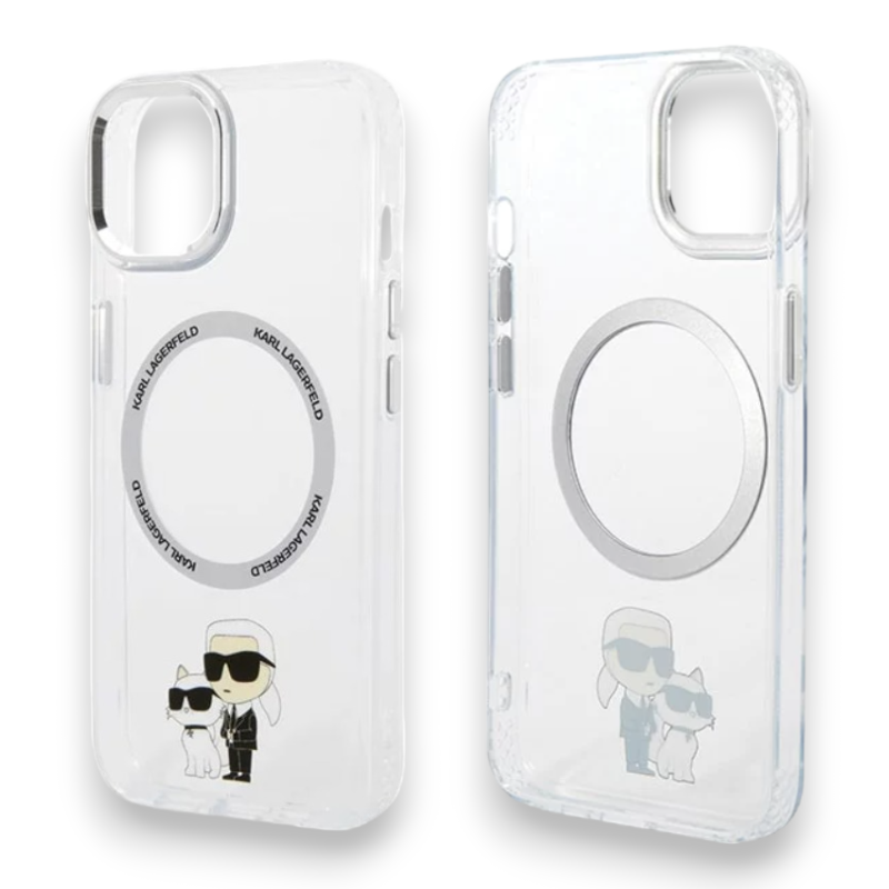 Silikonski ovitek Karl Lagerfeld "Karl & Choupette" za iPhone 13 Pro s tehologijo MagSafe (KLHMP13LHNKCIT)
