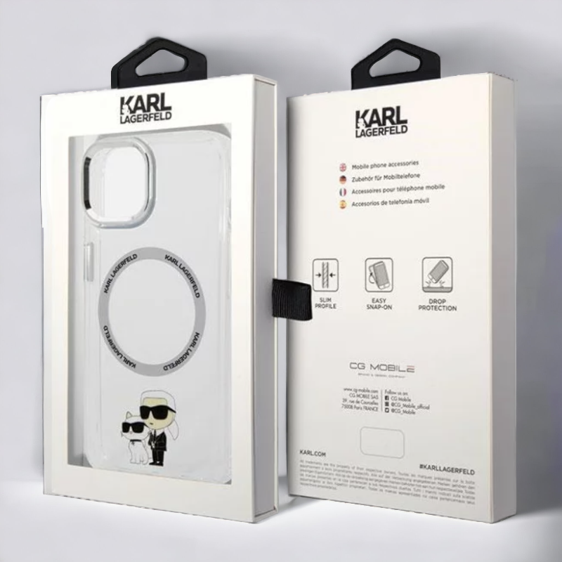 Silikonski ovitek Karl Lagerfeld "Karl & Choupette" za iPhone 13 Pro s tehologijo MagSafe (KLHMP13LHNKCIT)