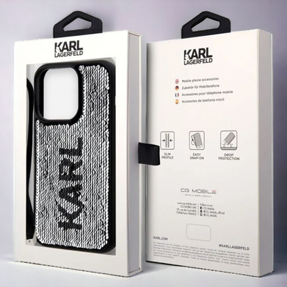 Ovitek Karl Lagerfeld "Sequins Reversible" za iPhone 13/14/15 (KLHCP13MPSQRKS, KLHCP14SPSQRKS)