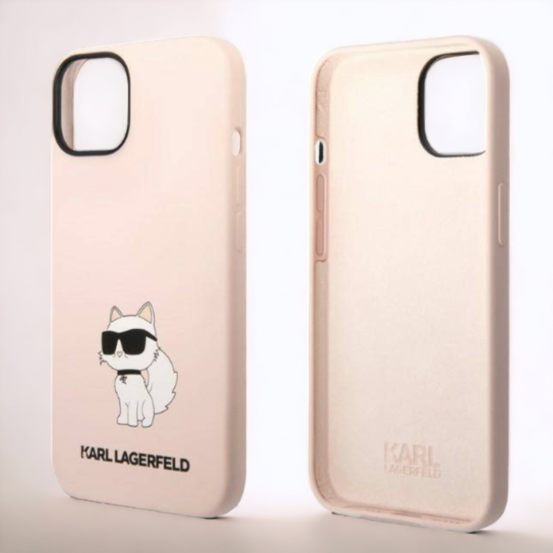 Ovitek Karl Lagerfeld "Choupette - silicone pink" za iPhone 14 Pro (KLHCP14LSNCHBCP)