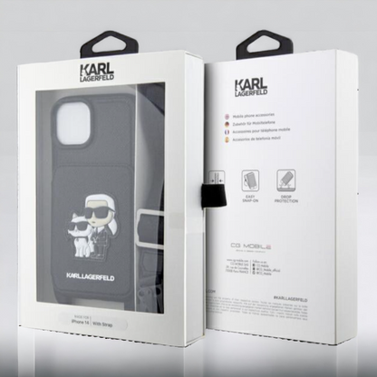 Ovitek Karl Lagerfeld "Saffiano Crossbody" za iPhone 13/14/15 (KLHCP14SCSAKCPMK)