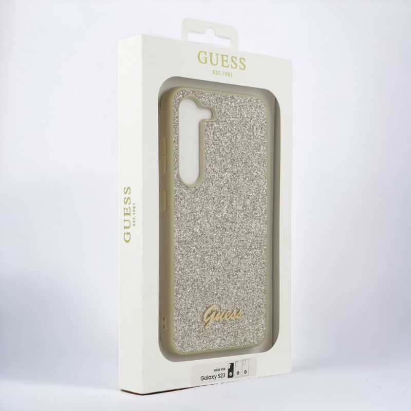 Ovitek Guess "Glitter gold" za Samsung Galaxy S23 (GUHCS23SHGGSHD)
