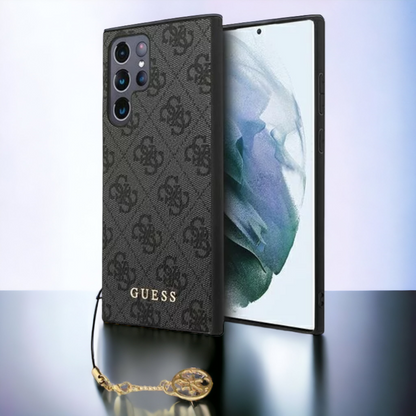Ovitek Guess "grey charms" za Samsung Galaxy S23 Ultra (GUHCS23LGF4GGR) – Siva / PC + TPU silikon
