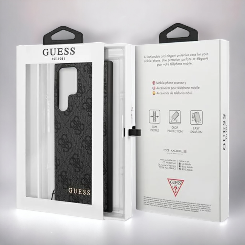 Ovitek Guess "grey charms" za Samsung Galaxy S23 Ultra (GUHCS23LGF4GGR)