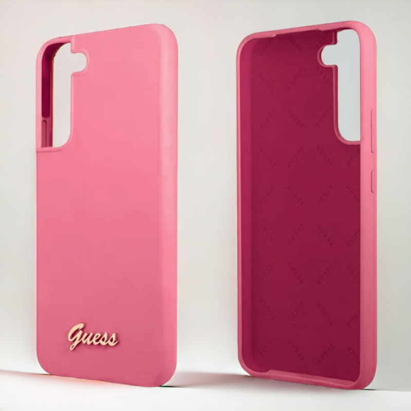 Ovitek Guess "fuchsia - Metal Logo" za Samsung Galaxy S22 Plus (GUHCS22MLSLMGFU)