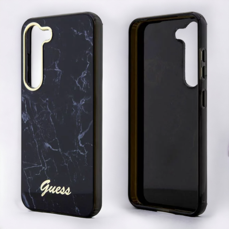 Ovitek Guess "Black marble" za Samsung Galaxy S23 Plus (GUHCS23MPCUMAK)