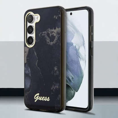 Ovitek Guess "Golden Black Marble Collection" za Samsung Galaxy S23 (GUHCS23SHTMRSK) – Črna / PC + TPU silikon