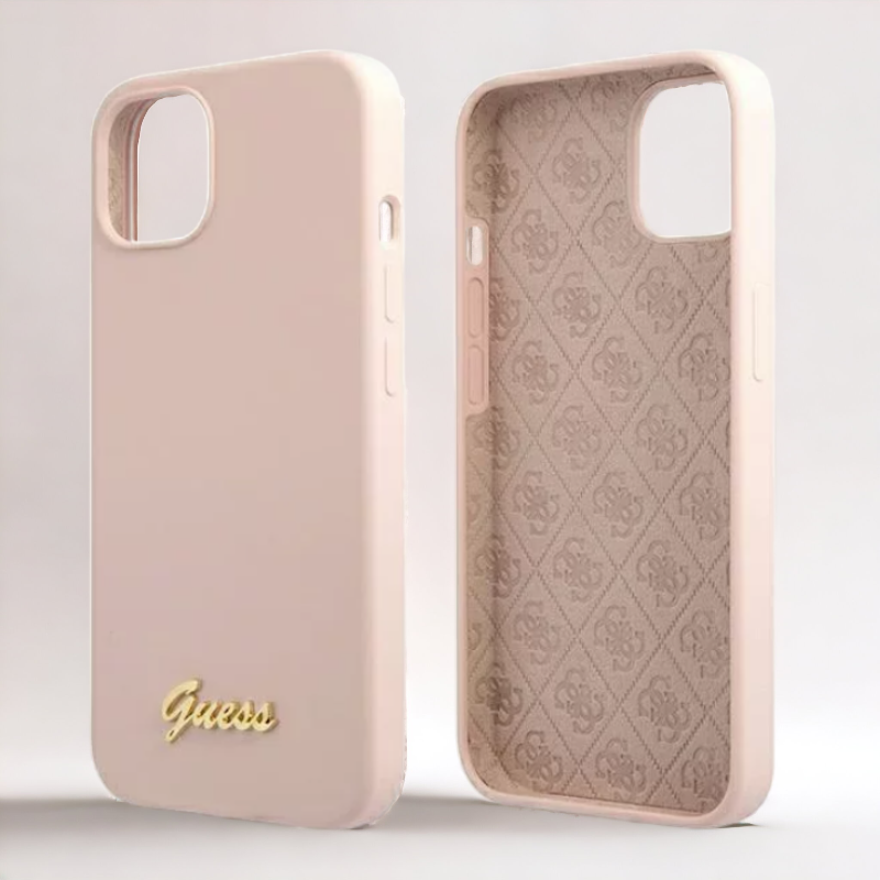 Ovitek Guess "Gold Logo" za iPhone 13 Pro s tehologijo MagSafe (GUHMP13LLSLMGLP)