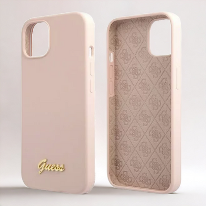 Ovitek Guess "Gold Logo" za iPhone 13 Pro s tehologijo MagSafe (GUHMP13LLSLMGLP)