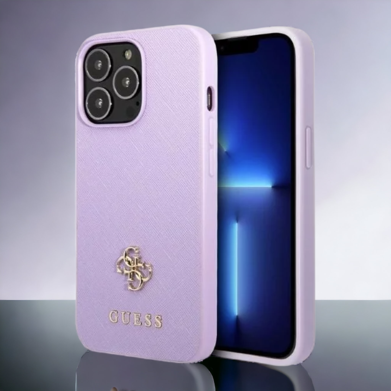 Ovitek Guess "purple mini 3D" za iPhone 13 Pro Max/12 Pro Max (GUHCP13XPS4MU) – Vijolična / PC + TPU silikon + Ekološko 