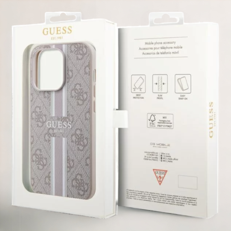 Ovitek Guess "Printed Stripes" za iPhone 14 Pro s tehnologijo MagSafe (GUHMP14LP4RPSP)