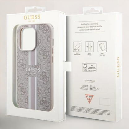 Ovitek Guess "Printed Stripes" za iPhone 14 Pro s tehnologijo MagSafe (GUHMP14LP4RPSP)
