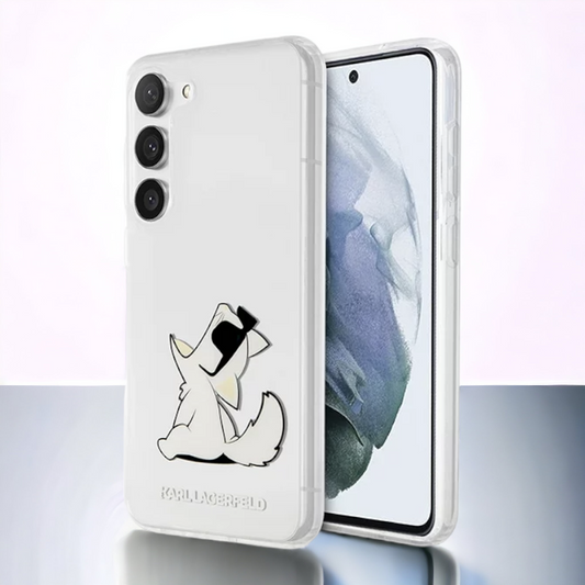 Silikonski ovitek Karl Lagerfeld "Choupette Fun" za Samsung Galaxy S23 (KLHCS23SCFNRC) – Prozorna / TPU silikon