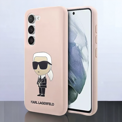 Silikonski ovitek Karl Lagerfeld "Ikonik Karl - pink" za Samsung Galaxy S23 (KLHCS23SSNIKBCP) – Svetlo roza / TPU siliko