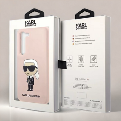 Silikonski ovitek Karl Lagerfeld "Ikonik Karl - pink" za Samsung Galaxy S23 (KLHCS23SSNIKBCP)