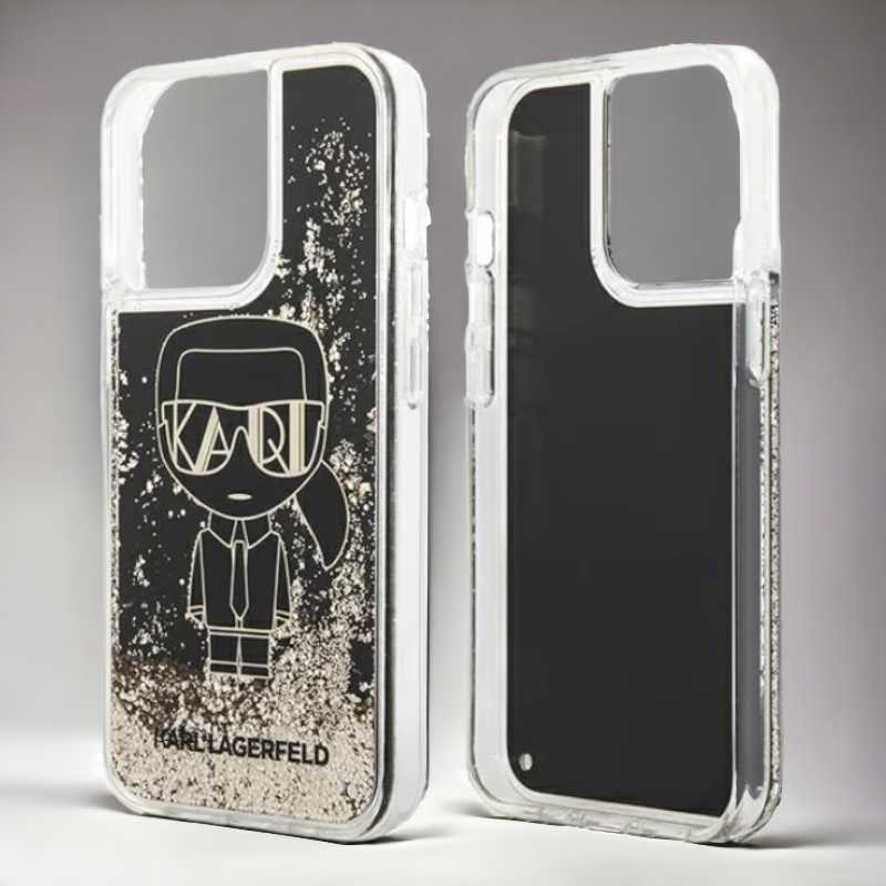 Ovitek Karl Lagerfeld "Liquid gold Glitter Gatsby" za iPhone 13 Pro Max/12 Pro Max (KLHCP13XLGGKBK)