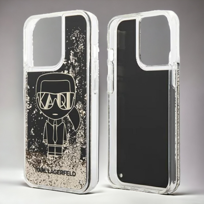 Ovitek Karl Lagerfeld "Liquid gold Glitter Gatsby" za iPhone 13 Pro Max/12 Pro Max (KLHCP13XLGGKBK)