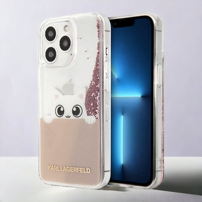 Ovitek Karl Lagerfeld "Choupette - Peek a boo" za iPhone 13 Pro Max/12 Pro Max (KLHCP13XPABGNU) – Prozorna / PC + TPU si