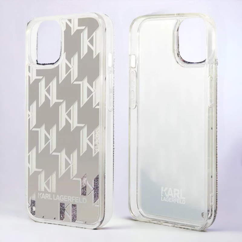 Ovitek Karl Lagerfeld "Liquid Glitter Monogram" za iPhone 13/14/15 (KLHCP14SLMNMS)