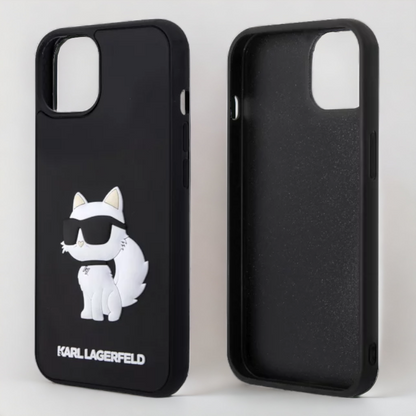 Silikonski ovitek Karl Lagerfeld " Rubber Choupette 3D" za iPhone 14 Pro (KLHCP14L3DRKHNK)