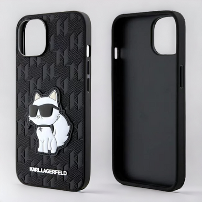 Ovitek Karl Lagerfeld " Saffiano Monogram Choupette " za iPhone 13/14/15 (KLHCP14SSAKHPCK)