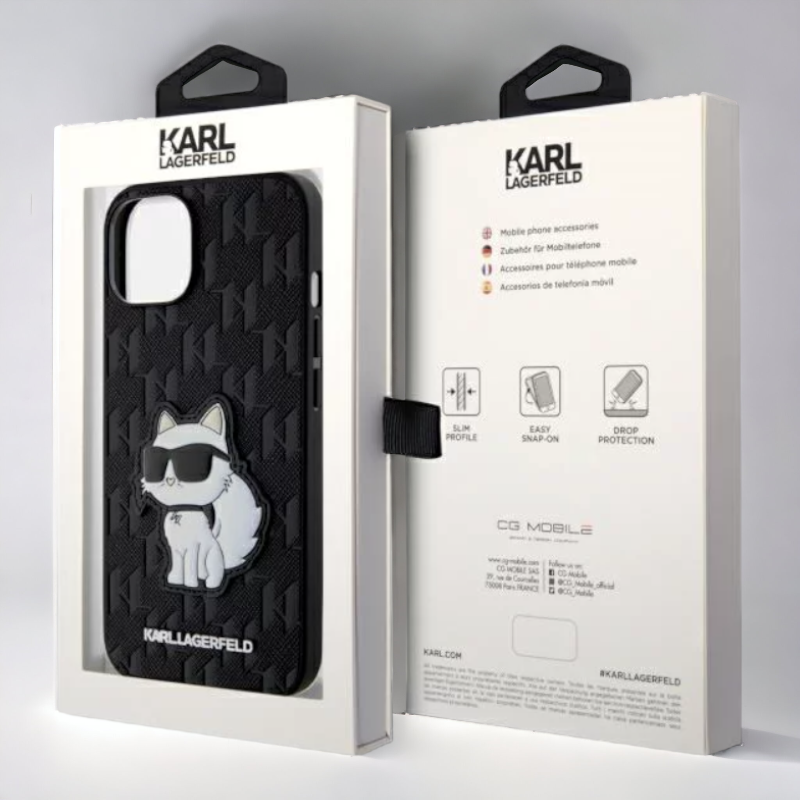 Ovitek Karl Lagerfeld " Saffiano Monogram Choupette " za iPhone 14 Pro Max (KLHCP14XSAKHPCK)
