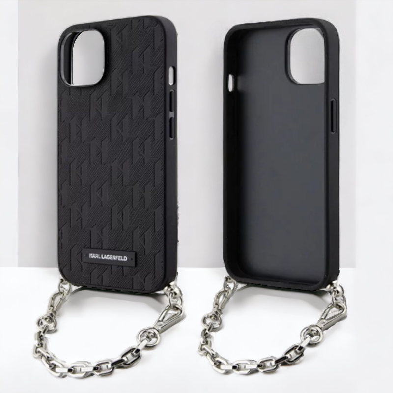 Ovitek Karl Lagerfeld "Saffiano Monogram Chain" za iPhone 14 Pro Max (KLHCP14XSACKLHPK)