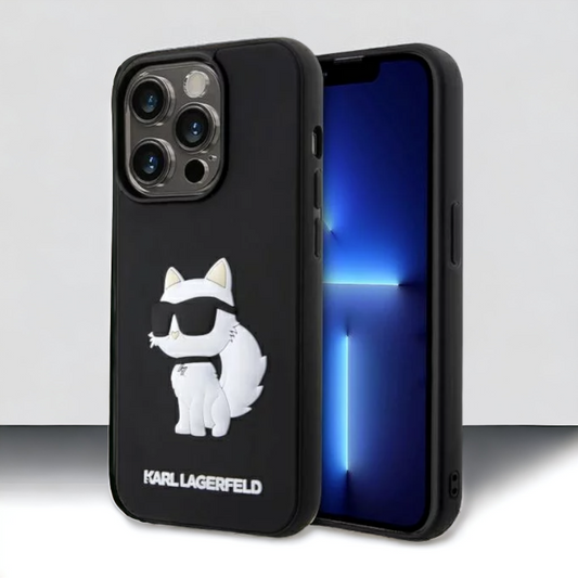 Silikonski ovitek Karl Lagerfeld " Rubber Choupette 3D" za iPhone 14 Pro (KLHCP14L3DRKHNK)