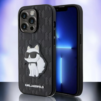 Ovitek Karl Lagerfeld " Saffiano Monogram Choupette " za iPhone 14 Pro Max (KLHCP14XSAKHPCK)