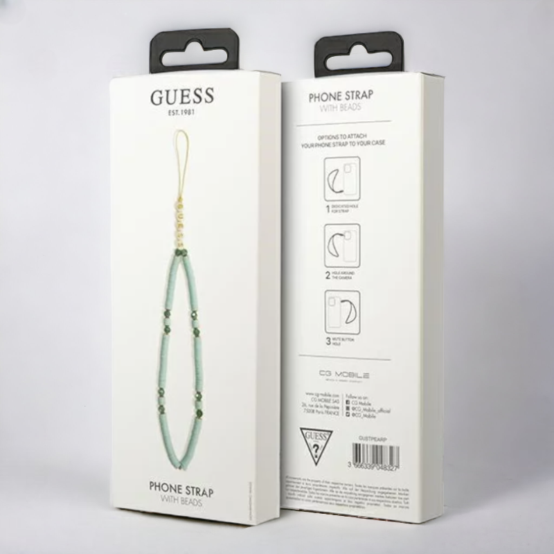 Pašček za telefon Guess "blue - Heishi Beads" (GUSTPEARP)