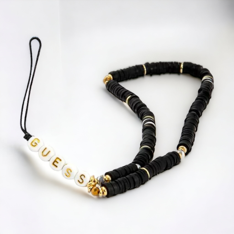 Pašček za telefon Guess "black - Heishi beads" (GUSTPEARK) – Črna