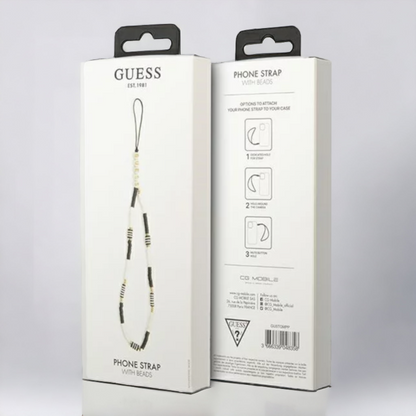 Pašček za telefon Guess "black & white - Heishi Beads" (GUSTBCKH)