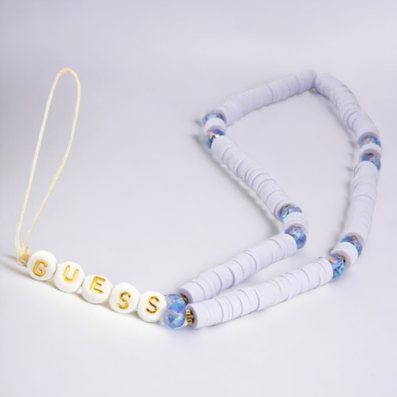 Pašček za telefon Guess "Lilac - Heishi Beads " (GUSTPEARU) – Pastelno vijolična
