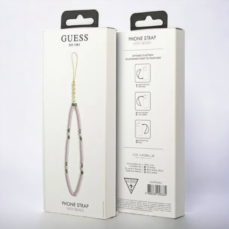 Pašček za telefon Guess "Lilac - Heishi Beads " (GUSTPEARU)