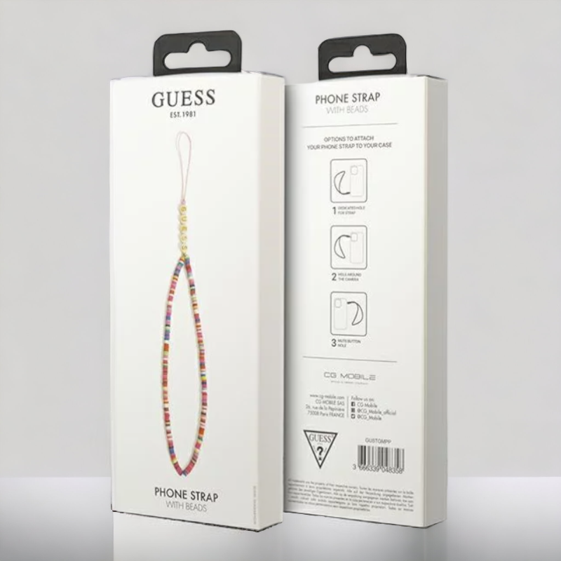Pašček za telefon Guess " multicolor pink - Heishi Beads" (GUSTGMPP)