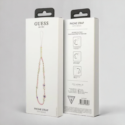 Pašček za telefon Guess "pink - Beads Shell" (GUSTSHPP)