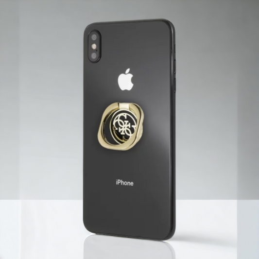 Držalo za telefon znamke Guess "Gold & black 4G" (GURSEQGBK) – Črna
