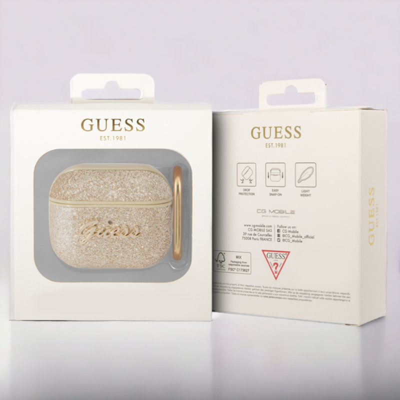 Original Guess etui "Glitter Flakes" za slušalke AirPods 3 (GUA3HGGSHD)