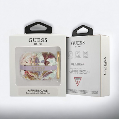 Original Guess etui "purple Flower Strap" za slušalke AirPods 3 (GUA3HHFLU)