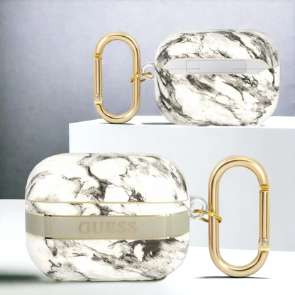 Original Guess etui "grey Marble Strap" za slušalke AirPods 3 (GUA3HCHMAG) – Siva