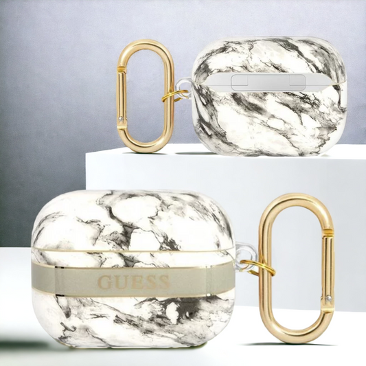 Original Guess etui "grey Marble Strap" za slušalke AirPods 3 (GUA3HCHMAG) – Siva