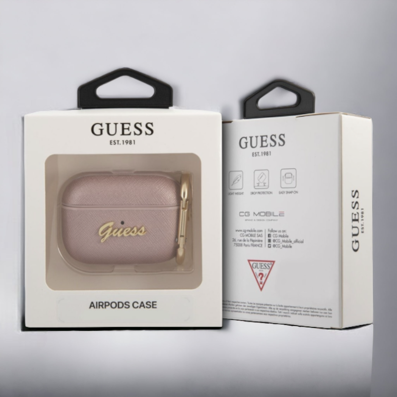 Original Guess "Saffiano Script Metal" etui za slušalke Airpods 3 (GUA3SASMP)