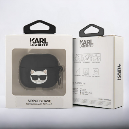 Original Karl Lagerfeld etui "Silicone Choupette" za slušalke AirPods 3 (KLACA3SILCHBK)