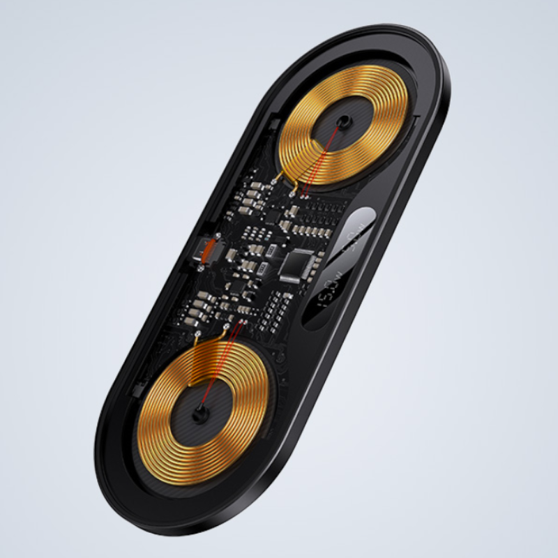 Brezžični polnilec 2 v 1 z LED zaslonom - 20W – Baseus