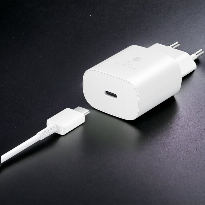 Original Samsung komplet polnilec + kabel za hitro polnjenje USB C - 25W