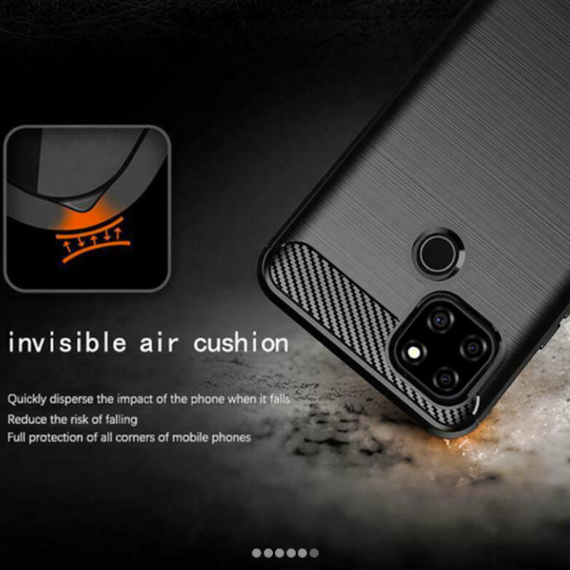 Silikonski ovitek "carbon" za Realme C25y - Črna – Techsuit