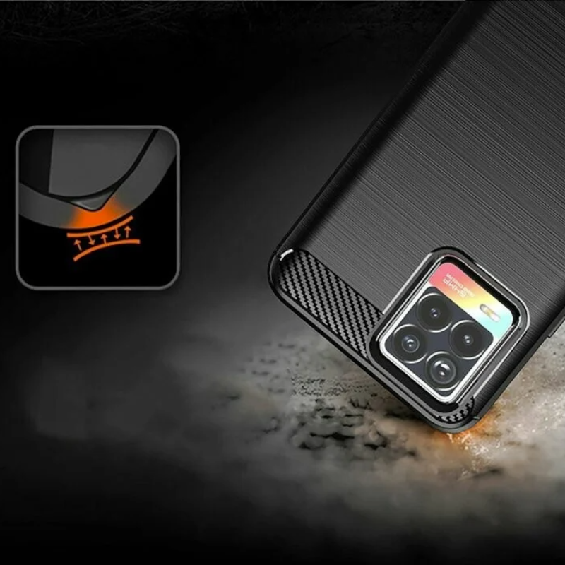 Silikonski ovitek "carbon" za Realme 8 Pro 4G - Črna – Techsuit